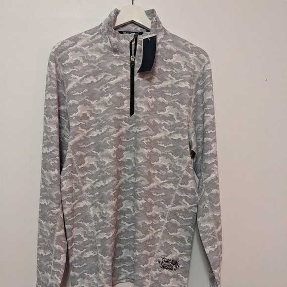 NEW TAGS ON Cutter & Buck Athletic 3/4 Zip in White Camo Sz S - Picture 1 of 9